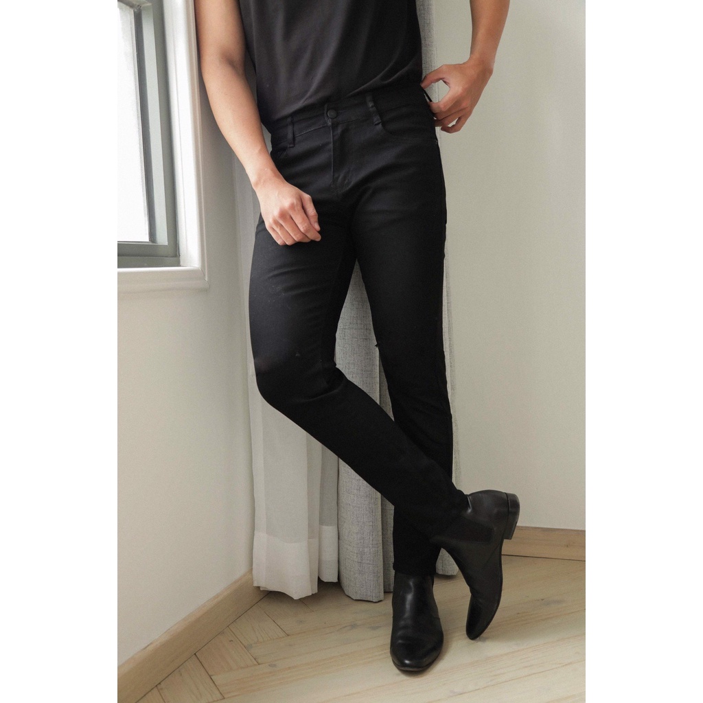 A/G Quần Jean Nam Cao Cấp Đen BASIC Phom Skinny Phong Cách Năng Động Trẻ Trung