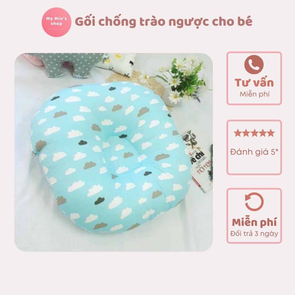 Gối chống trào ngược cho bé - Cao cấp êm ái vỏ gối vải cotton mềm mịn