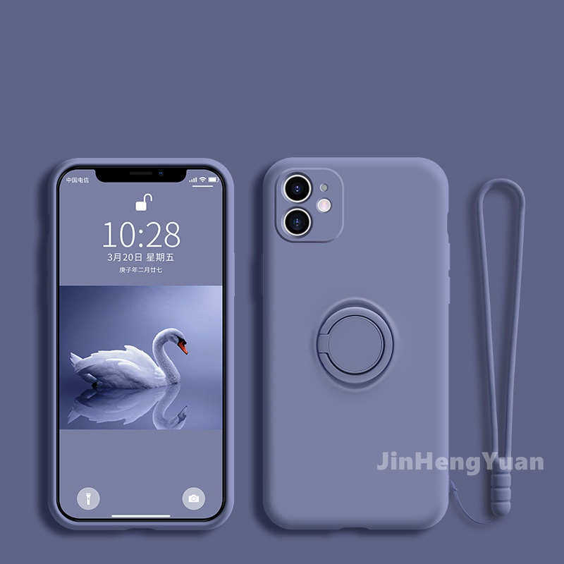 Ốp Lưng Silicone Dẻ O Có Dây Cho IPhone 11 12 13 Pro XS Max XR XS X 8 7 Plus