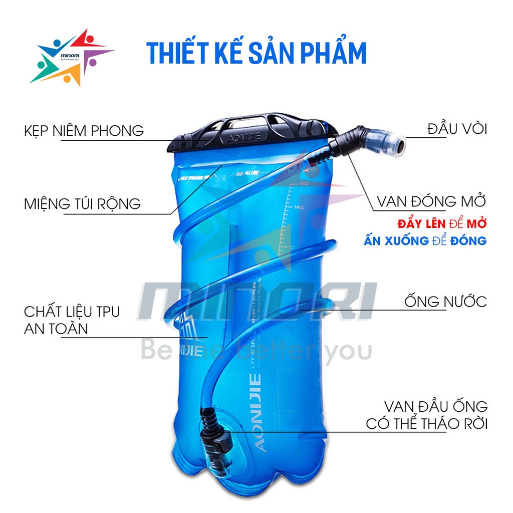 Bình nước, Túi Nước  Đựng Vest Nước  Aonijie SD16-  Dung Tích 1.5L-2L-3L, Có Ống Hút Dài