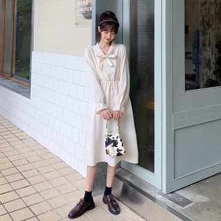 Váy tiểu thư cổ nơ chun eo 💋