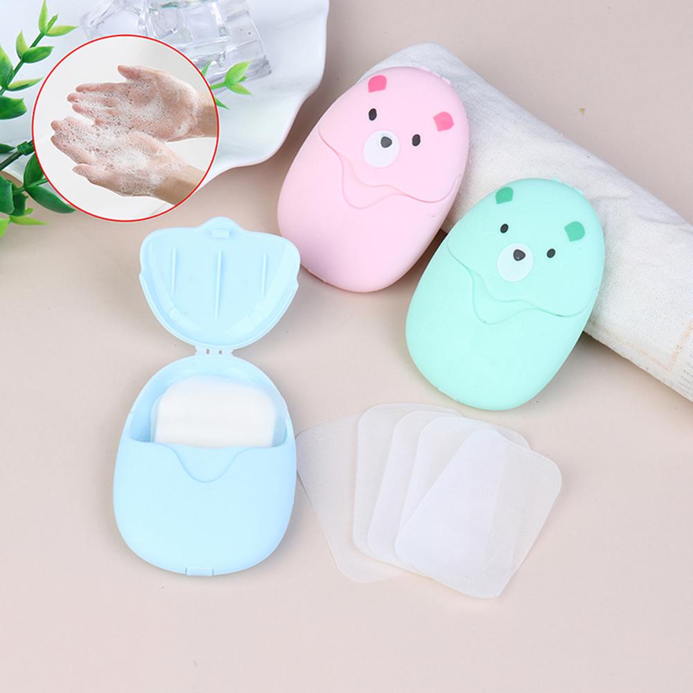 1 Hộp 50 / 50 Xà Phòng Giấy Mini Dùng Khi Đi Du Lịch