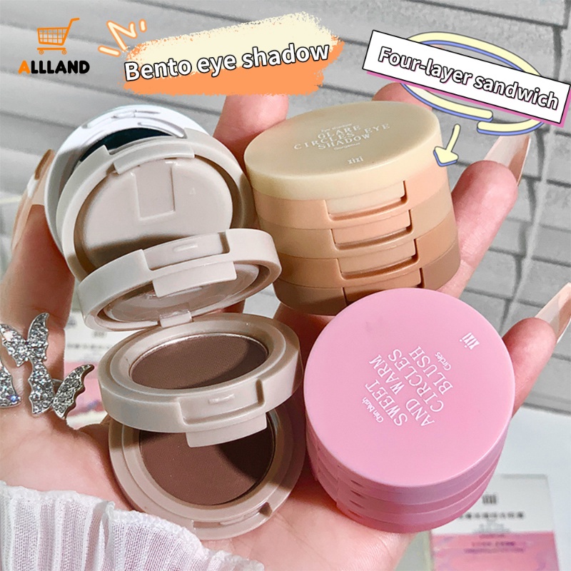 Bảng Phấn Mắt 4 Lớp 4 Màu Sắc Lấp Lánh / Nude Chống Thấm Nước Lâu Trôi Chuyên Nghiệp