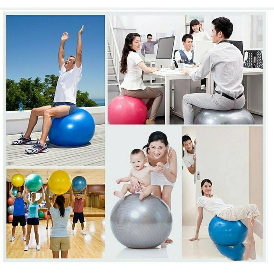 Bóng Yoga Trơn 75cm ( Tặng Bơm Và Van chặn Khí)