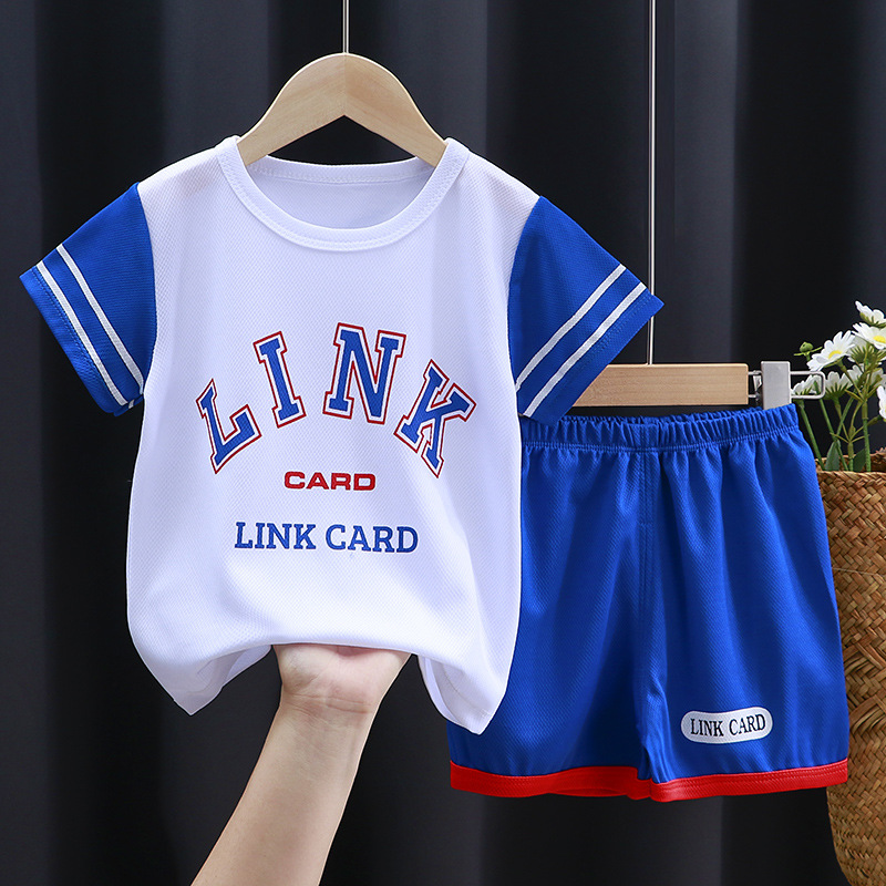 90-160cm Kids Clothes Boy Sleeveless Sport Vest+Shorts Summer Baju Baby Tracksuit Comfort Breathable Boy Suits