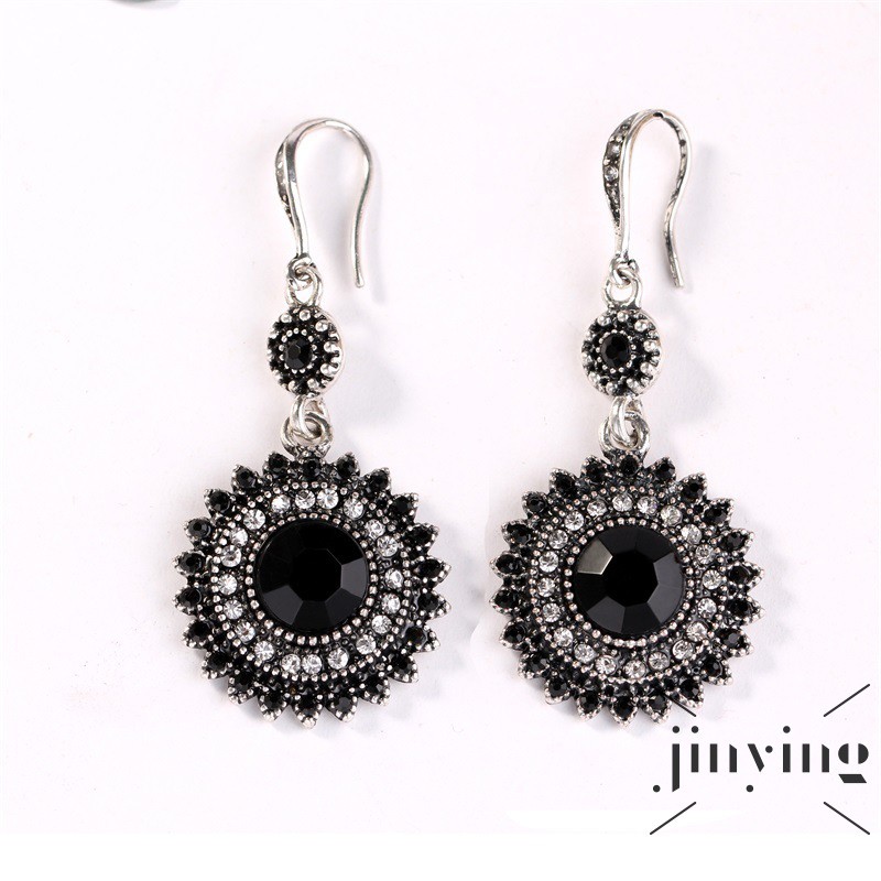 GETNOIVAS Bông tai hợp kim hình hoa hướng dương phong cách vintage