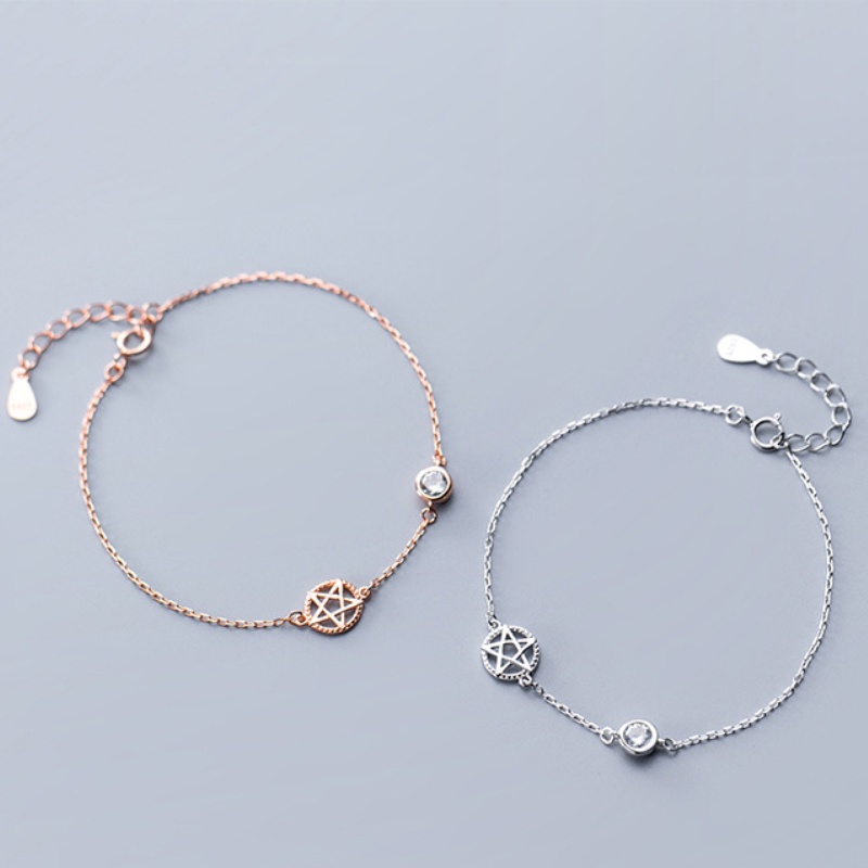 Vòng tay thời trang Hàn Quốc Vòng tay ngôi sao đơn giản Vòng tay kim cương của phụ nữ