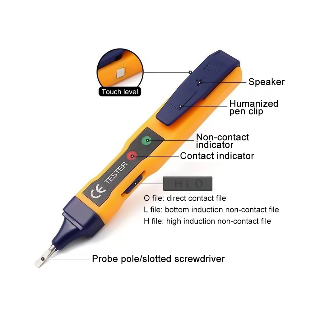 AIDEEPEN Bút Thử Điện Kỹ Thuật Số 12-1000V AC / DC Kèm Chuông Báo