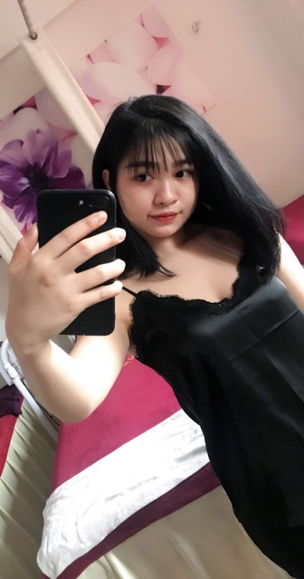 Áo dây lụa pha ren