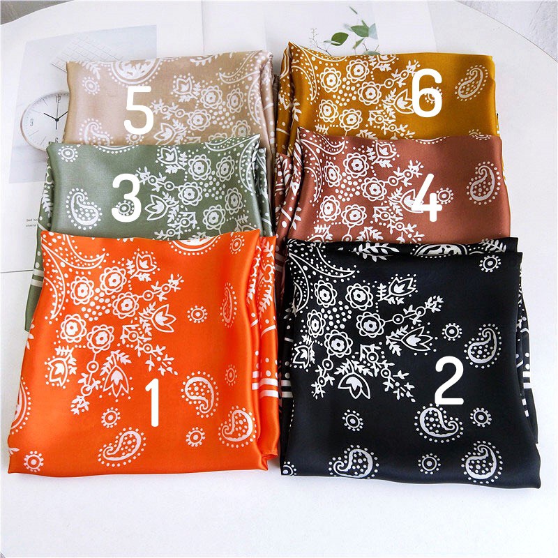 Khăn bandana lụa vuông khăn turban hiphop làm áo thắt nơ size 70x70cm - Mã 7015