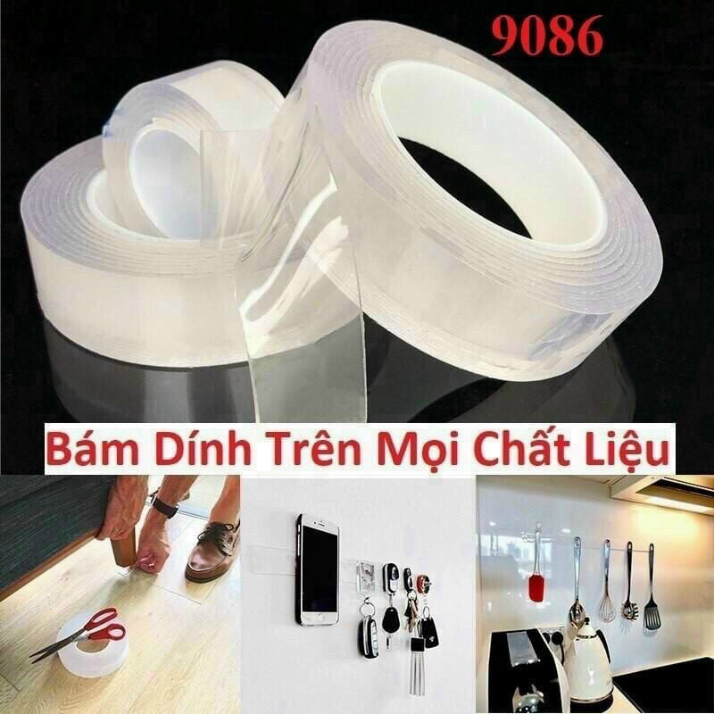 [ FREE SHIP ĐƠN 50k] CUỘN BĂNG KEO HAI MẶT SIÊU DÍNH