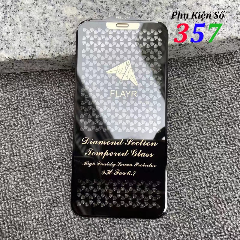 Cường Lực Iphone Viền Kim Cương full màn phủ Nano chống vân tay siêu mượt