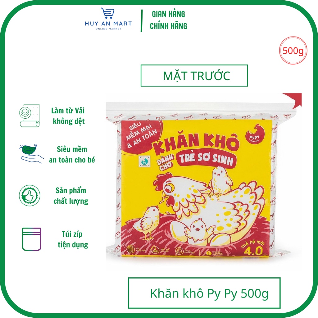 Khăn khô đa năng Pypy 500g mềm mại an toàn cho bé