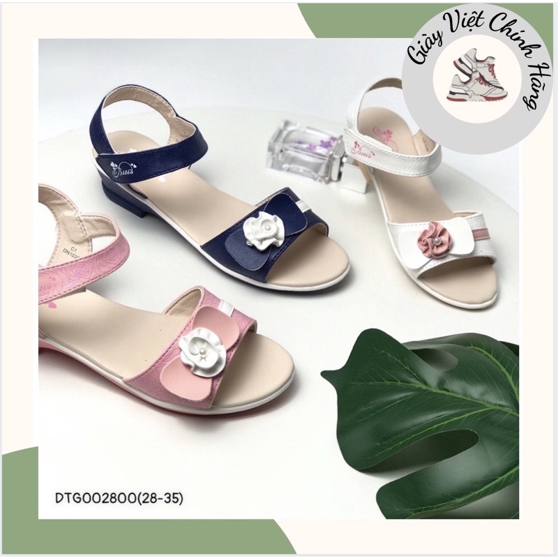 Sandal bé gái BlTIS 28-35❤️FREESHIP❤️ Dép quai hậu học sinh đính hoa đế cao su 3cm chống trượt DTG002800