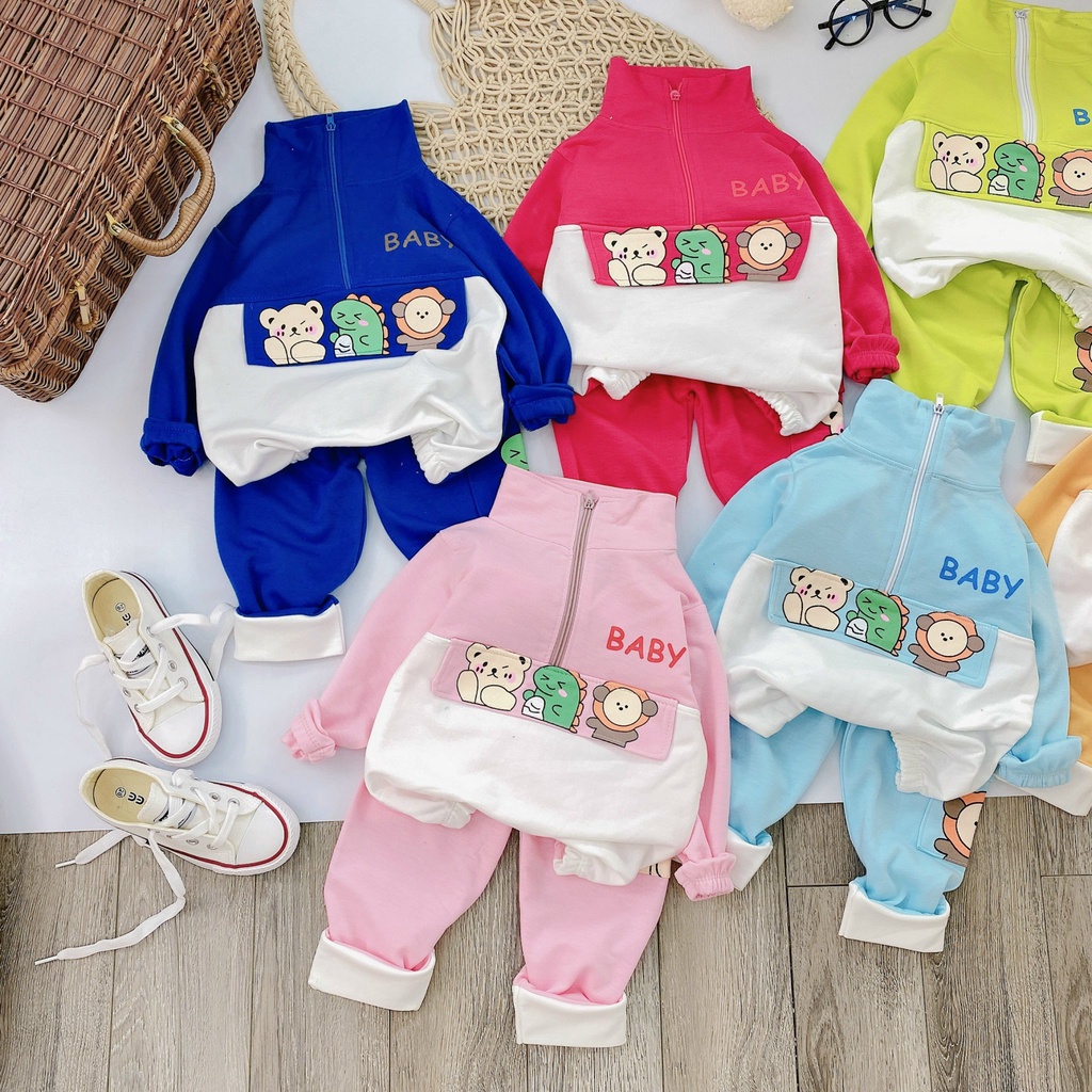 Bộ đồ thu đông dài tay cho bé trai và gái từ 8-18kg