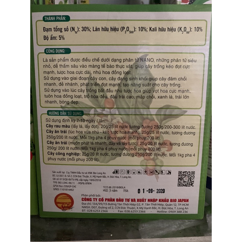 Phân bón hỗn hợp 30-10-10 của quả cầu lửa, gói 1kg