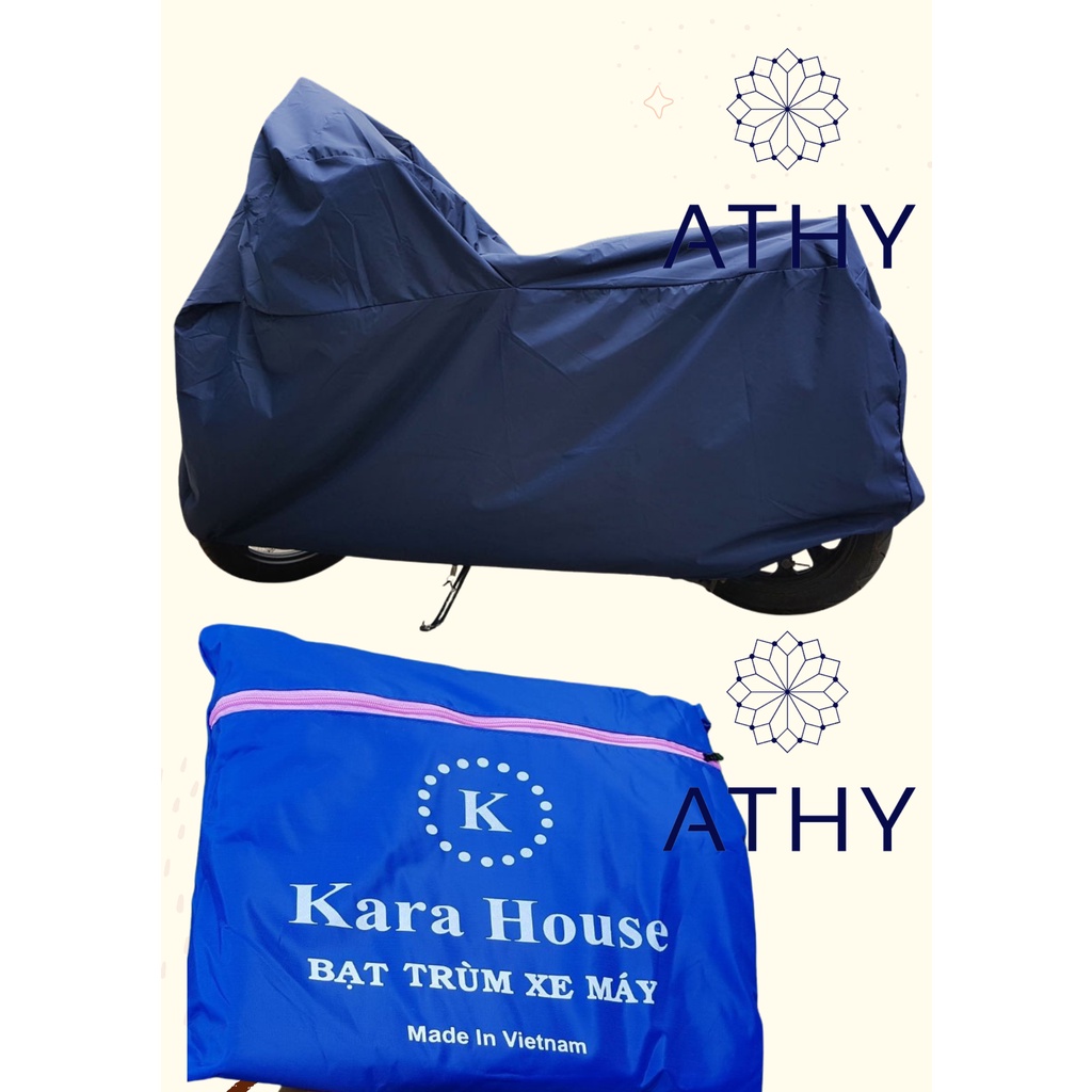 BẠT PHỦ XE MÁY VẢI DÙ DÀY CAO CẤP KARA HOUSE công dụng che nắng mưa bụi rất tốt áo trùm xe mô tô chống xước
