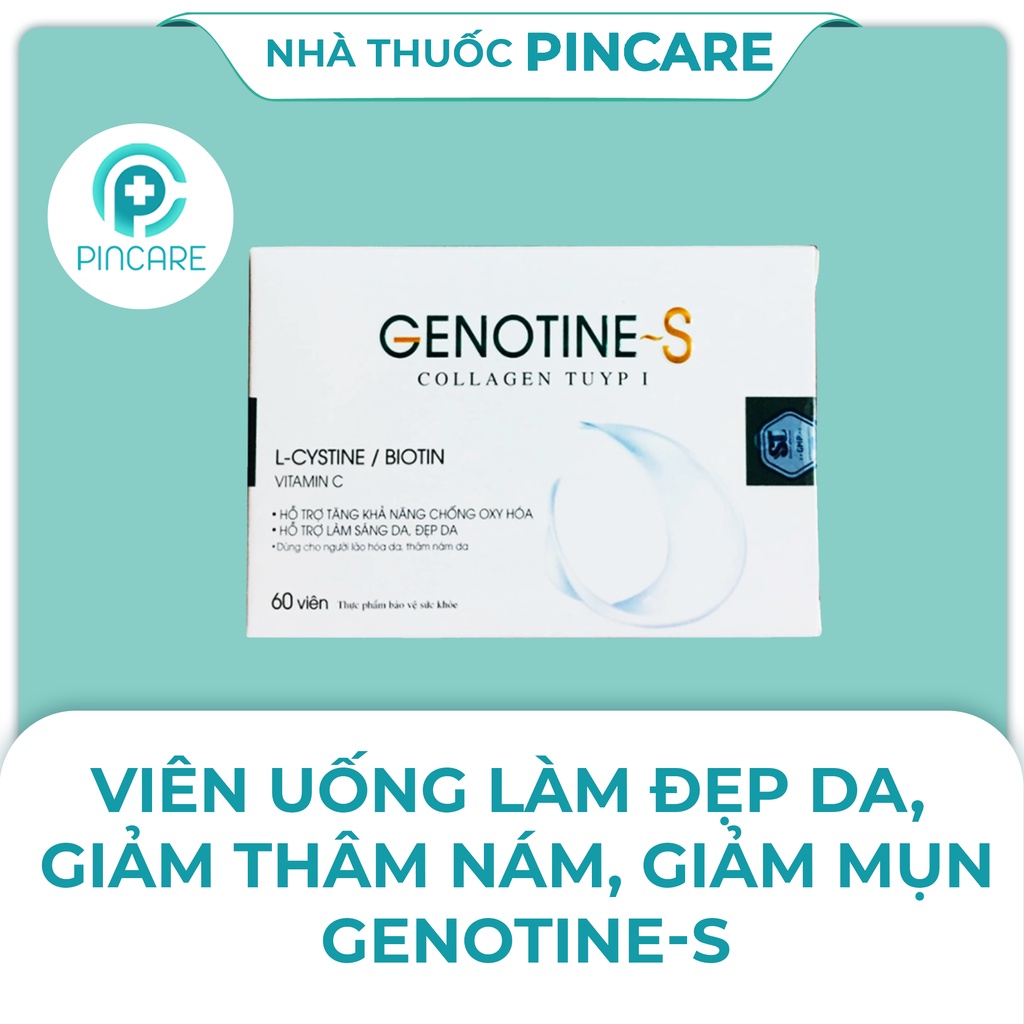 Viên uống đẹp da đẹp tóc GENOTINE-S bổ sung Collagen - Hàng chính hãng - Nhà thuốc Pincare