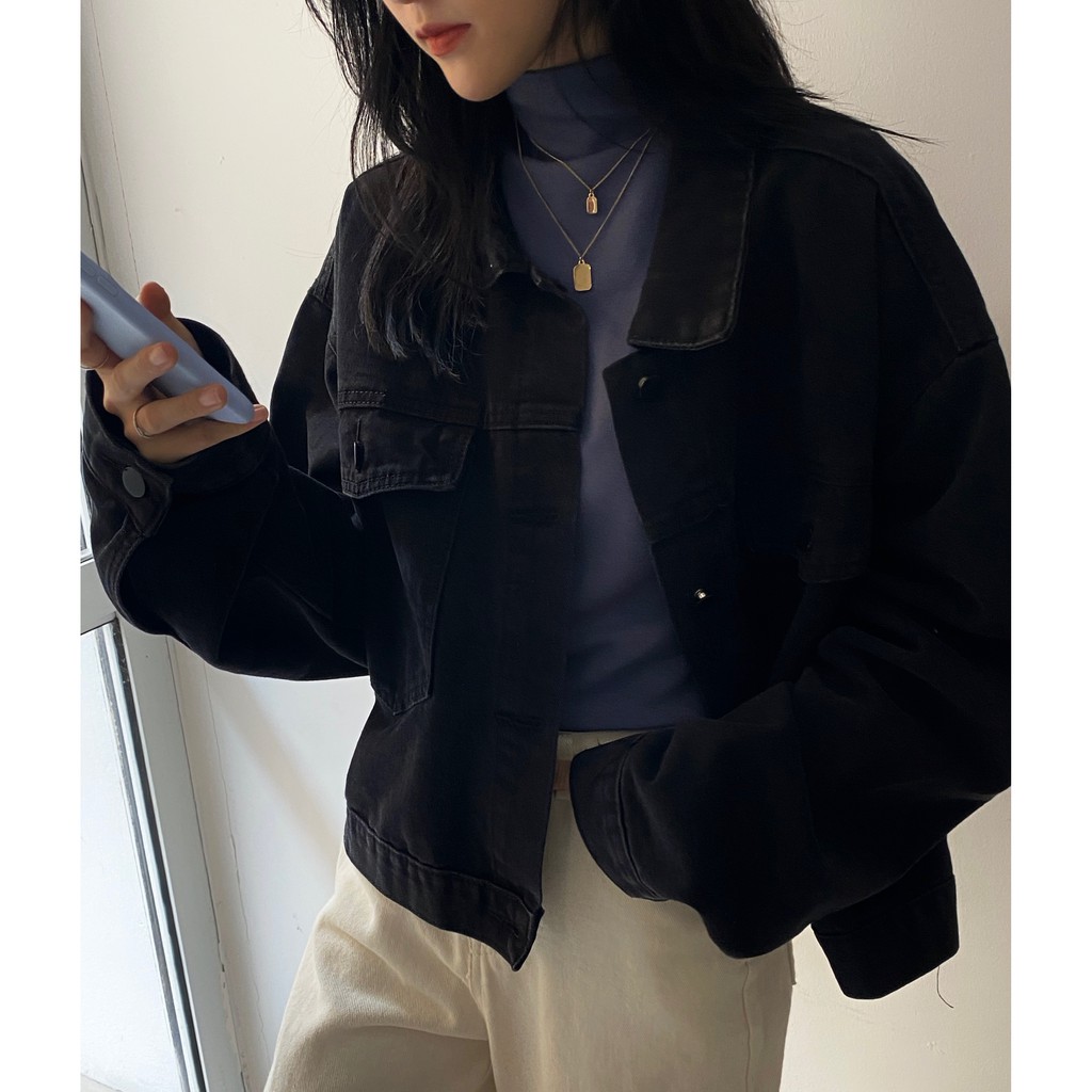 Áo khoác denim đen | BigBuy360 - bigbuy360.vn