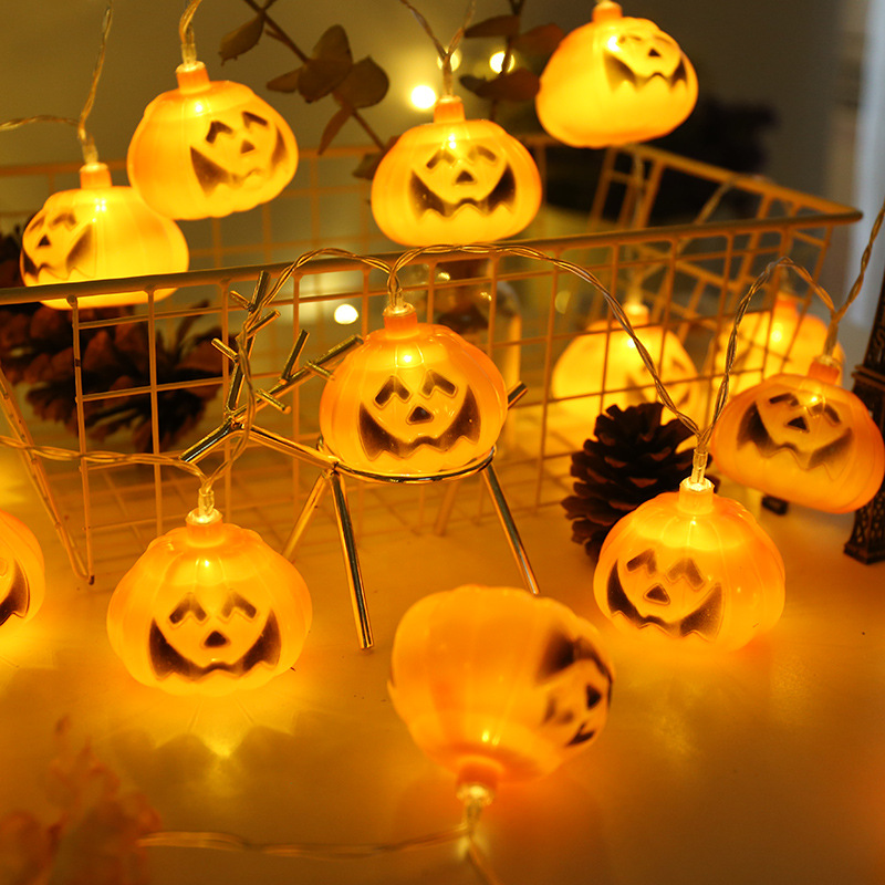 Dây Đèn Led 16 Bóng Hình Quả Bí Ngô Dài 2.9m Trang Trí Halloween Độc Đáo