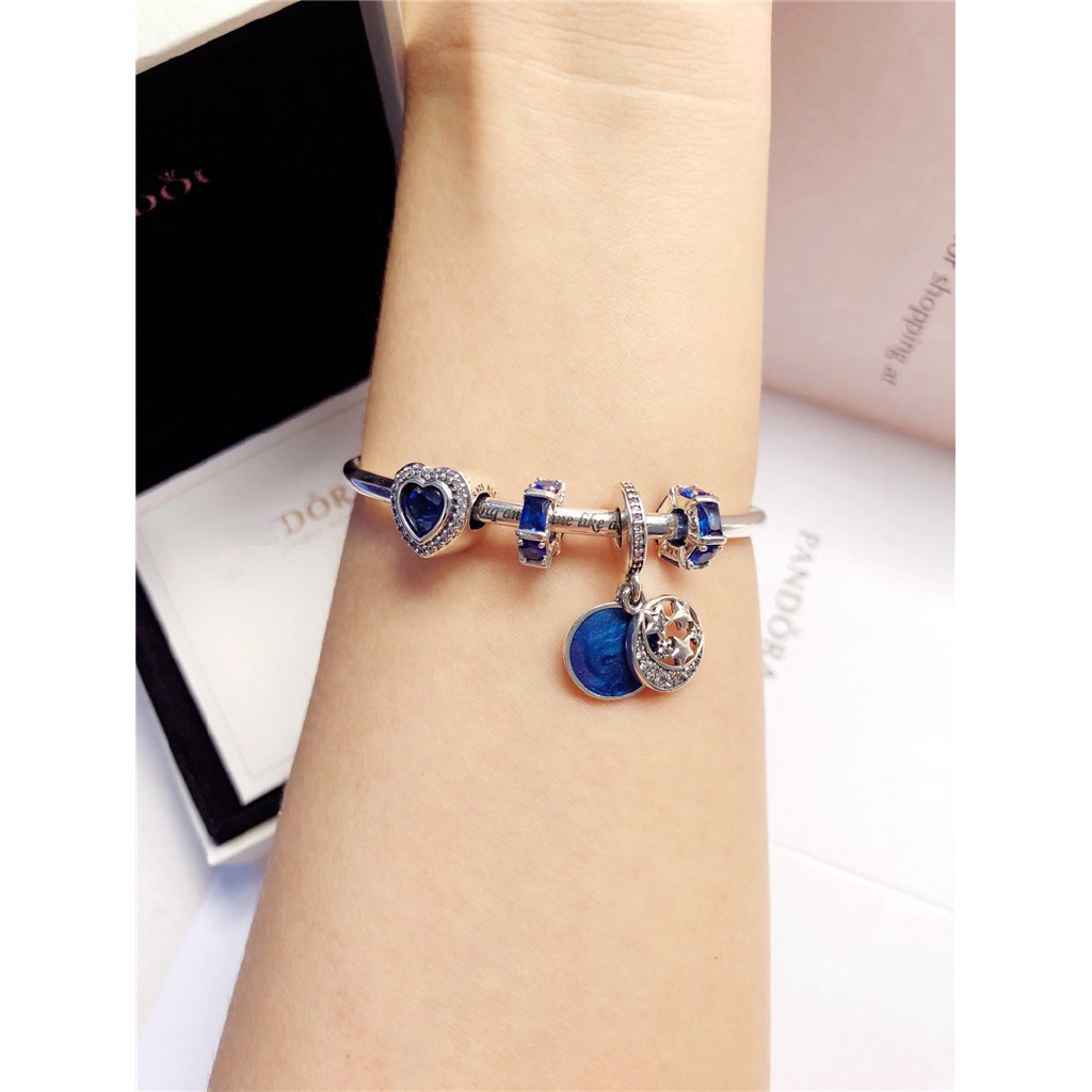 Bộ Vòng Tay Mạ Bạc 925 Hình Bông Tuyết Đính Pha Lê Màu Xanh Dương Làm Quà Tặng Sinh Nhật Mới0215631 Aa03564sfsd