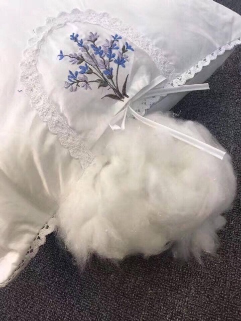 Combo 2 Gối lông vũ nhân tạo thơm hương Lavender bông gòn microfiber gối khách sạn êm mềm hàng VN chất lượng cao
