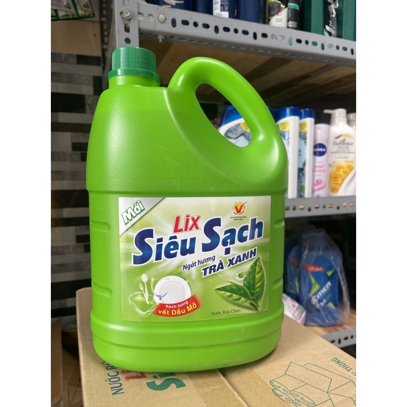 Nước rửa chén Lix siêu sạch 3.8kg mẫu mới