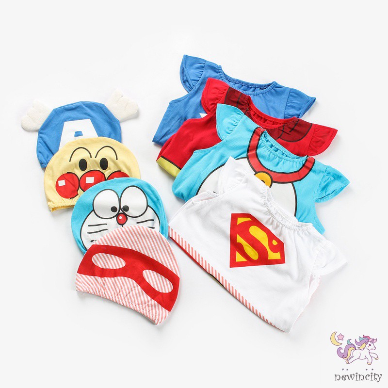 Jumpsuit Sát Nách Hoạ Tiết Hoạt Hình Phong Cách Hàn Quốc Cho Bé