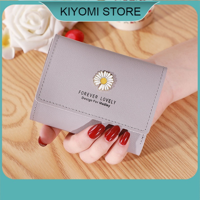 Ví nữ ngắn khắc chữ hình ảnh đẹp cầm tay mini nhỏ gọn bỏ túi nhiều ngăn dễ thương đựng tiền giá rẻ KIYOMI STORE