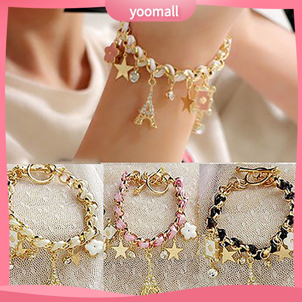 Vòng tay bằng da hình tháp Eiffel cho nữ