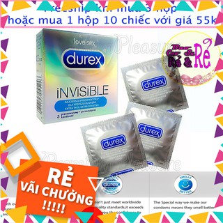 Combo 5 hộp bao cao su durex invisible siêu cực mỏng hộp 3 cái