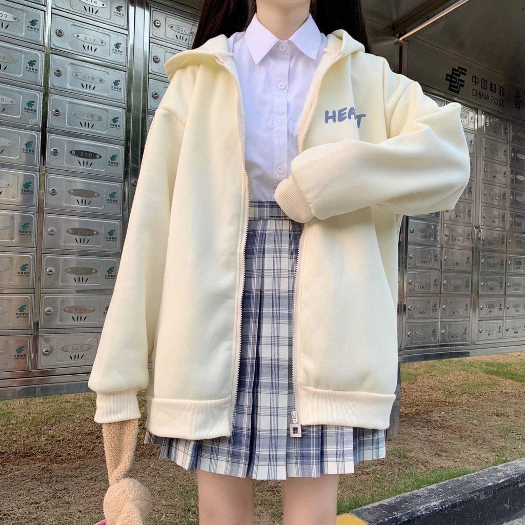 O Ch Ng N Ng N N Th N Áo Khoác sweater Có Mũ Trùm Phối Nhung Mềm In Chữ Hoạt Hình Nhật Bản Ngọt Ngào Thời Trang Thu Đông Cho Nữ Sinh