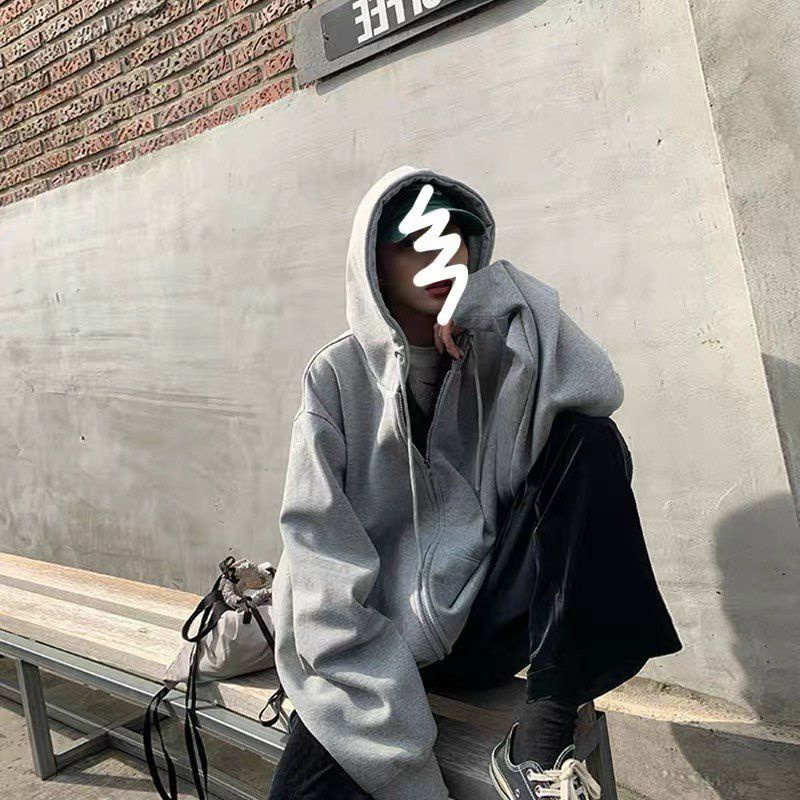 Áo Hoodie Nỉ Ngoại Trơn Dáng Thụng 🦋 Áo Khoác Nam Nữ Khóa Kéo Mũ Rộng 2 Màu 🦋
