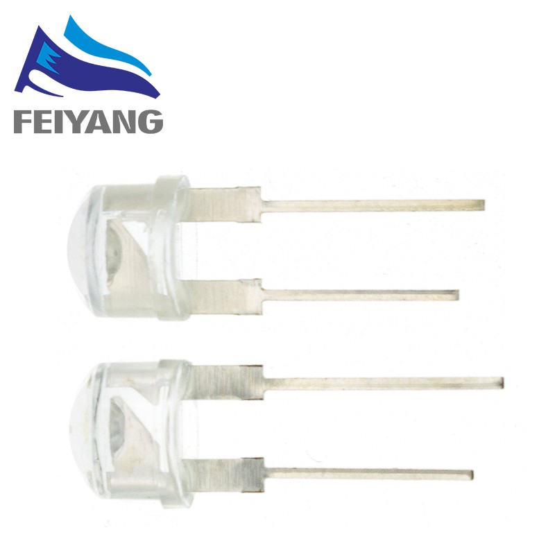 Set 10 Bóng Đèn LED F8 8mm Ánh Sáng Trắng Đỏ Xanh Dương Vàng Cam Tia UV 0.5W Tự Trang Trí