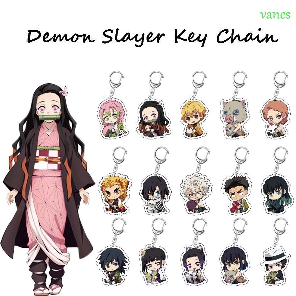 Móc Khóa Nhựa Acrylic Họa Tiết Demon Slayer Kamado Tanjirou Kimetsu No Yaiba Tomioka Giyu Hoạt Hình Dễ Thương Cho Nam Và Nữ 1
