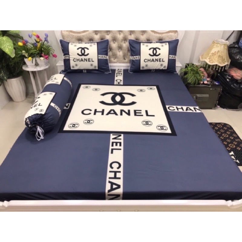 Bộ Drap Hiệu CHANEL Thun Lạnh 5D Ý