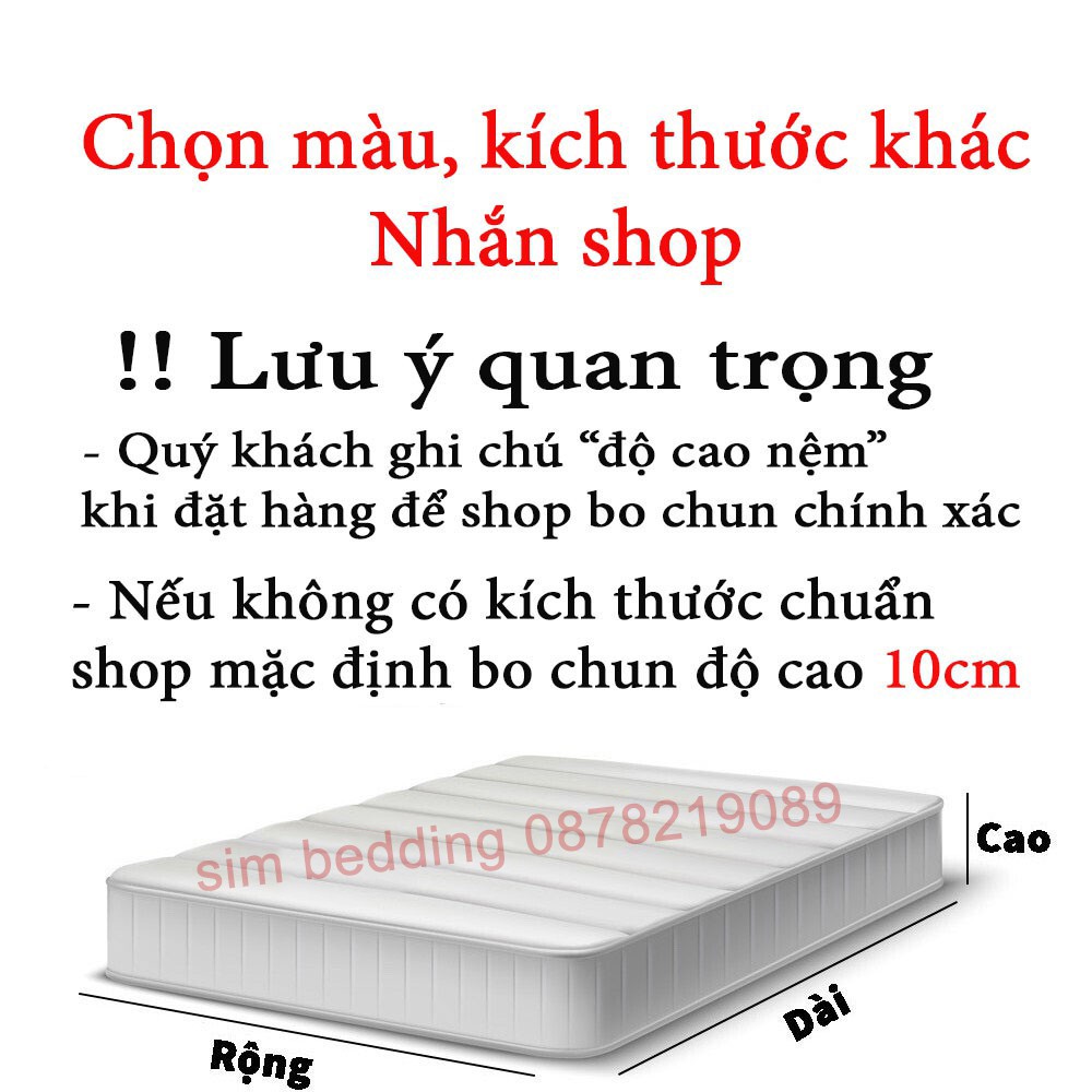 Set ga gối 💎SALE💎 Cotton Tici cao cấp Hàn Quốc Drap nệm Grap giường đủ size đủ màu đủ họa tiết simbedding