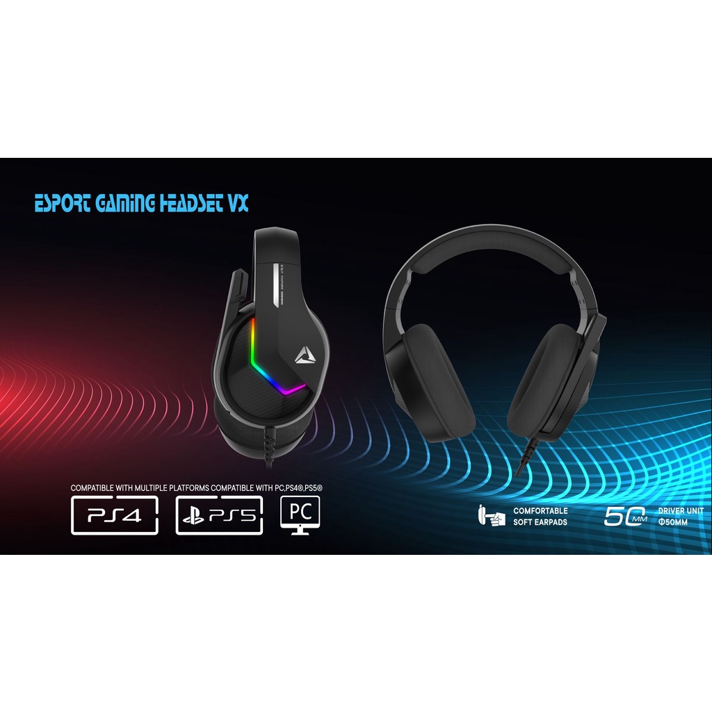 Headphone vsp esport gaming vx2 ( jack usb + 3.5 ) chính hãng pd0017 - Tai nghe gaming cao cấp có led