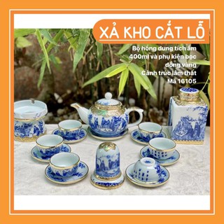 Siêu Sale - Ấm chén bọc đồng cảnh trúc lâm thất hiền