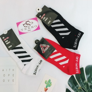 Tất vớ Off white ngắn cổ - tất Ulzzang Unisex nam nữ