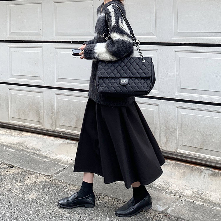 Chân Váy Midi Dáng Chữ A Lưng Cao Màu Trơn Xinh Xắn 39091