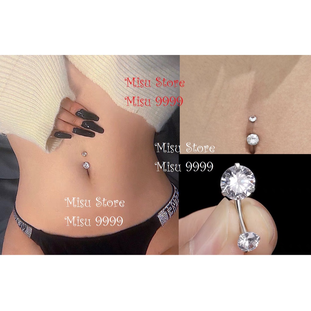 KHuyên rốn kim tròn titan 2 đầu kim tròn