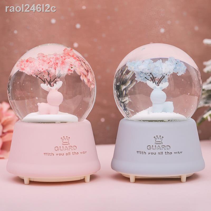 Hộp nhạc quả cầu pha lê sáng tạo hộp nhạc gửi bạn gái trẻ em trai cô gái xoay thủy tinh quà tặng sinh nhật