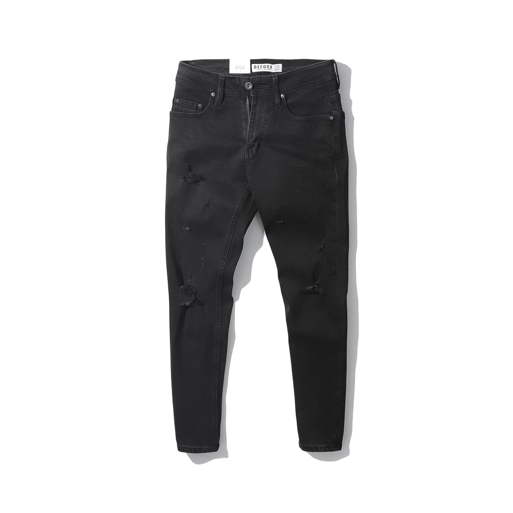 Quần jean nam, quần bò nam cao cấp slimfit DEFOXX xám rách 220813