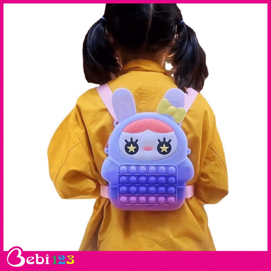 Balo, Túi đeo Pop it hình Ngựa Unicorn & Kem có dây cho bé yêu