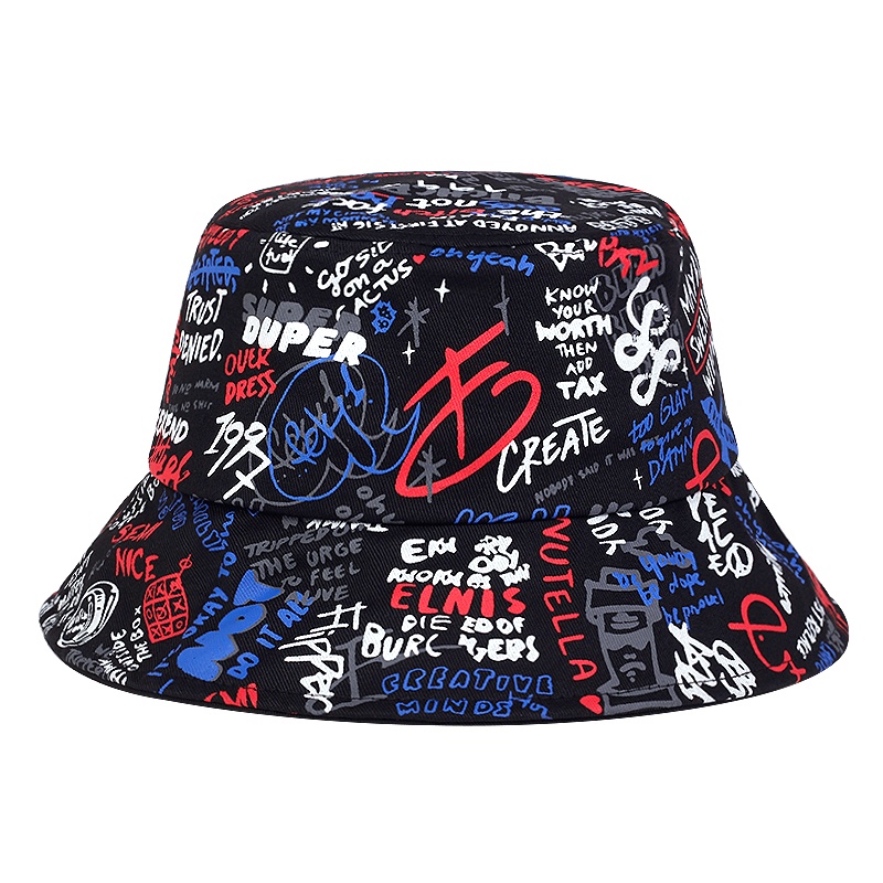 Nón Bucket Chống Nắng In Họa Tiết Graffiti Phong Cách Hip Hop Thời Trang Mùa Hè Cho Nam Và Nữ