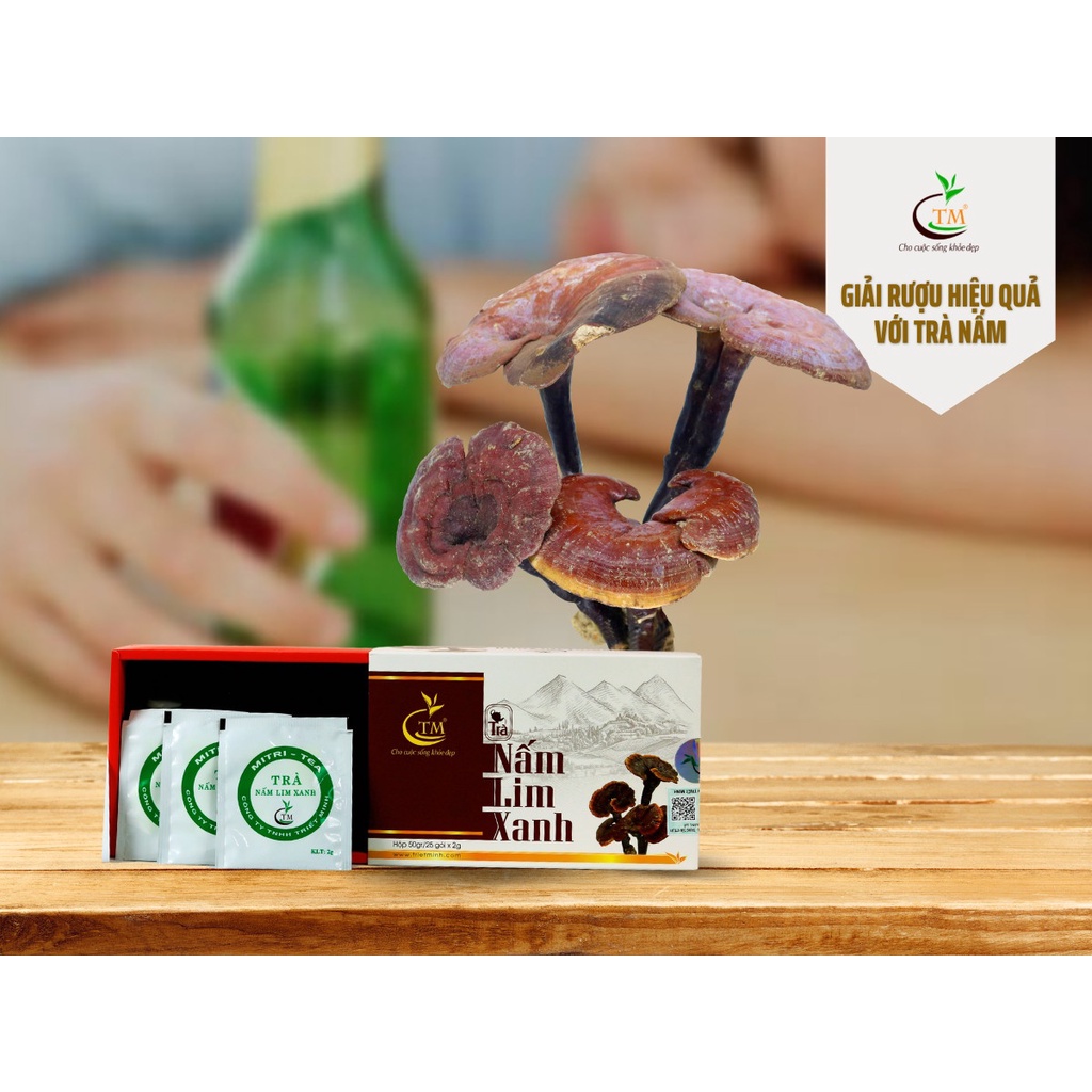 Trà Túi Lọc Nấm Lim Xanh TRIMICO Giải Độc Gan Và Bảo Vệ Gan 40Gram/ 20Gói /Hộp
