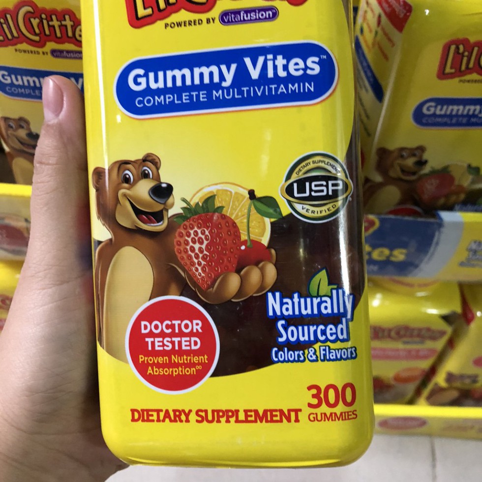 ❤️ [Date 2024] Kẹo dẻo Gummy Vites gấu Lil Critters Multi 300 viên Mỹ, kẹo khô, mềm dẻo, thơm trái cây