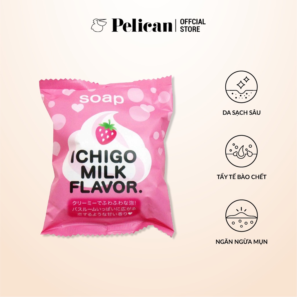 Xà phòng tắm chiết xuất từ sữa và dâu tây Pelican Petit Berry Soap 80g