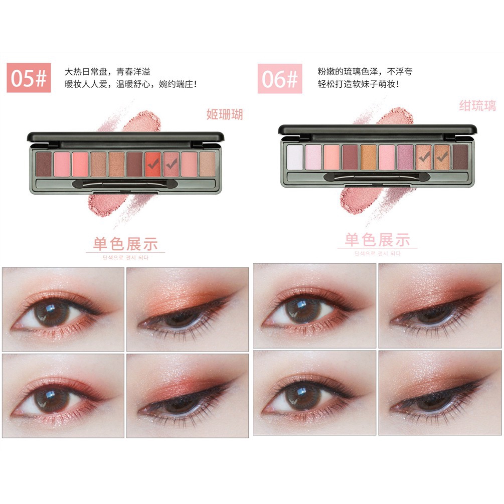 [Hàng mới về] Bảng phấn mắt MAYCREATE 10 màu tông lì và ánh nhũ lấp lánh chống thấm nước